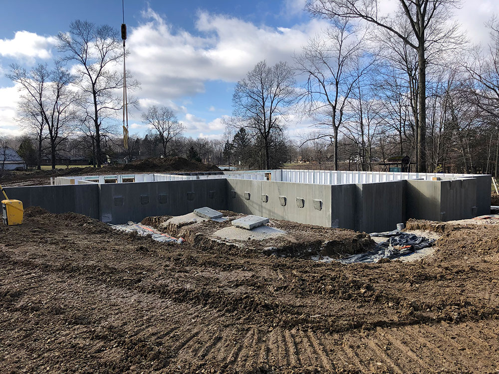 wide shot of foundation walls