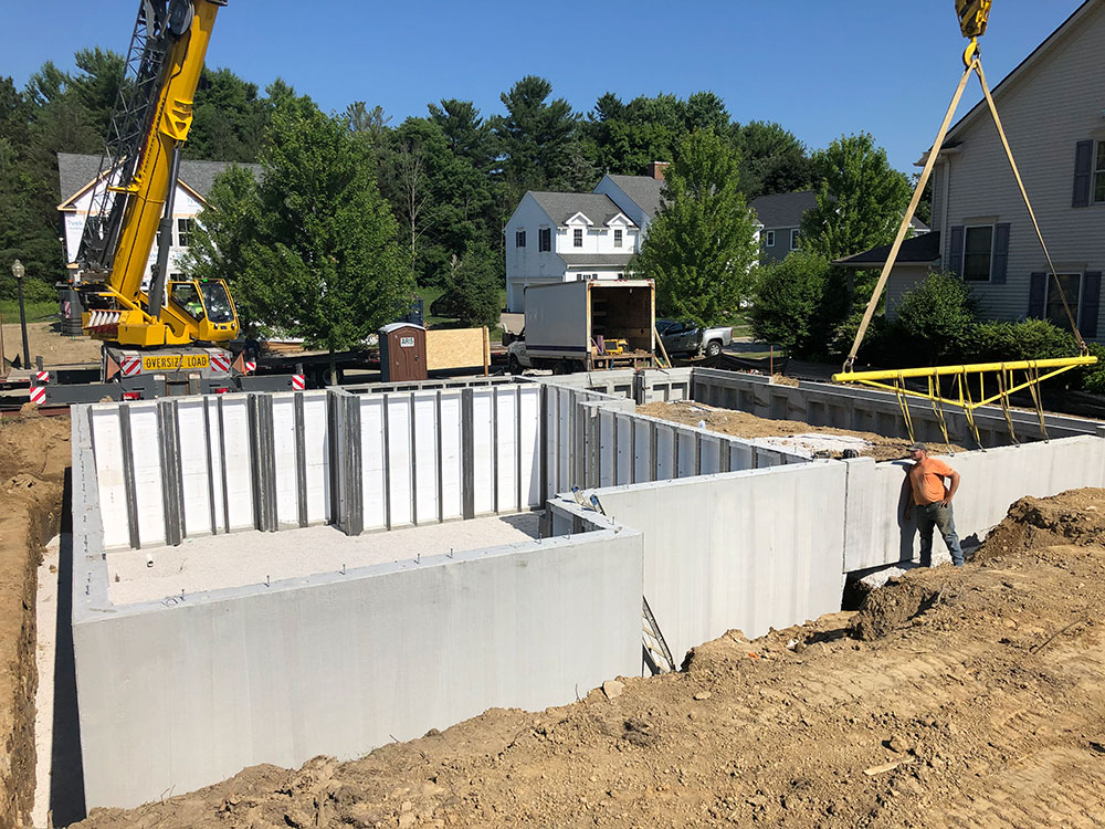 precast walls create foundation